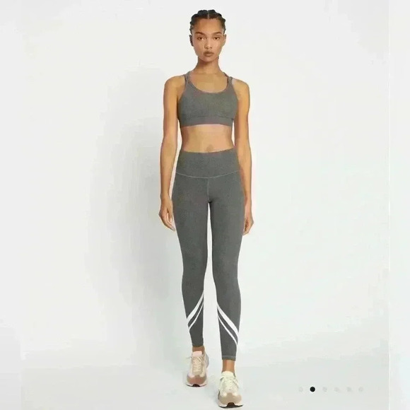 Tory Burch HIGH-RISE COMPRESSION LEGGINGS, Grey, XS - Picture 1 of 4